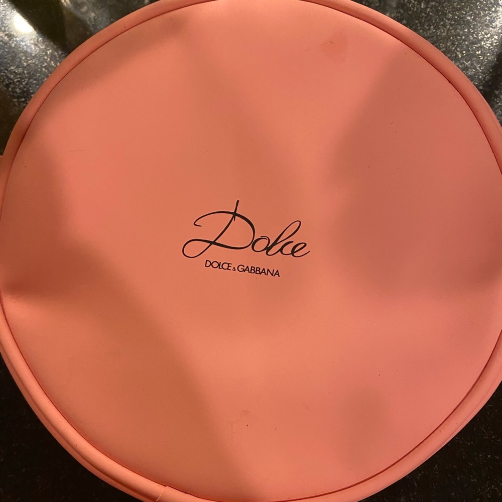 Dolce and Gabbana Pink Round Makeup Bag